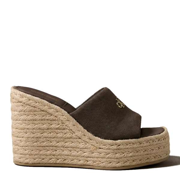 Calvin Klein Sandales compenses en toile style espadrille - 37 Multicolore- Ref 108 €